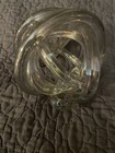 Clear Iridescent Abstract Art Glass Knot Orb Decorative Sculpture — photo 7