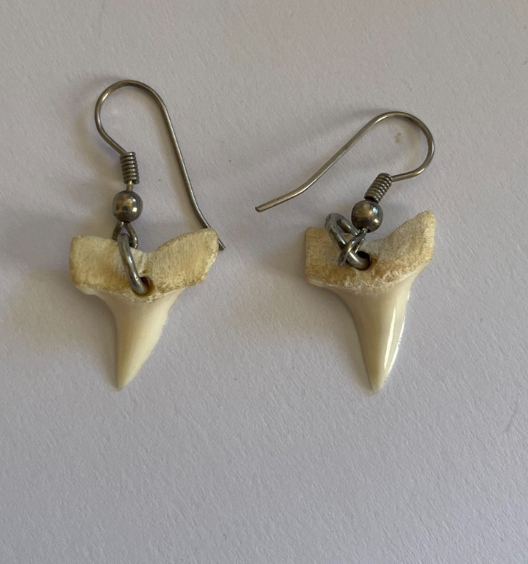 Shark Tooth Dangle Earrings - image 2