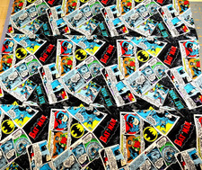 3 pcs BATMAN Comic Strip Cotton Fabric DC Superhero 20"x8" Quilt Crafts