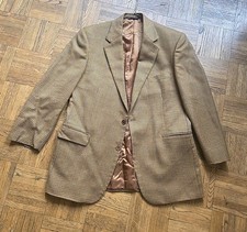 Vintage Brooks Brothers Blazer Men's 42R Tan Houndstooth Glen Windowpane Plaid