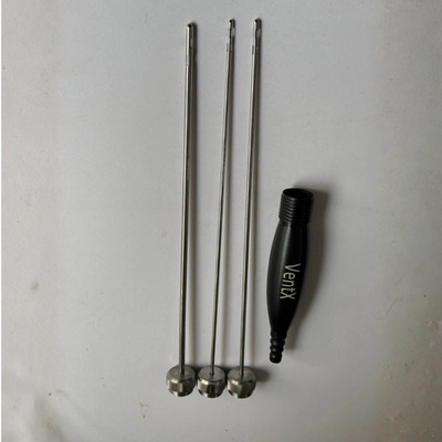 VASER VentX Type Set   Handpiece & 3 VentX Type Cannulas   Liposuction Handle.