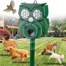 1-2 Pack Solar Ultrasonic Animal Repellent Dog Cat Skunk Deer Raccoon For Garden