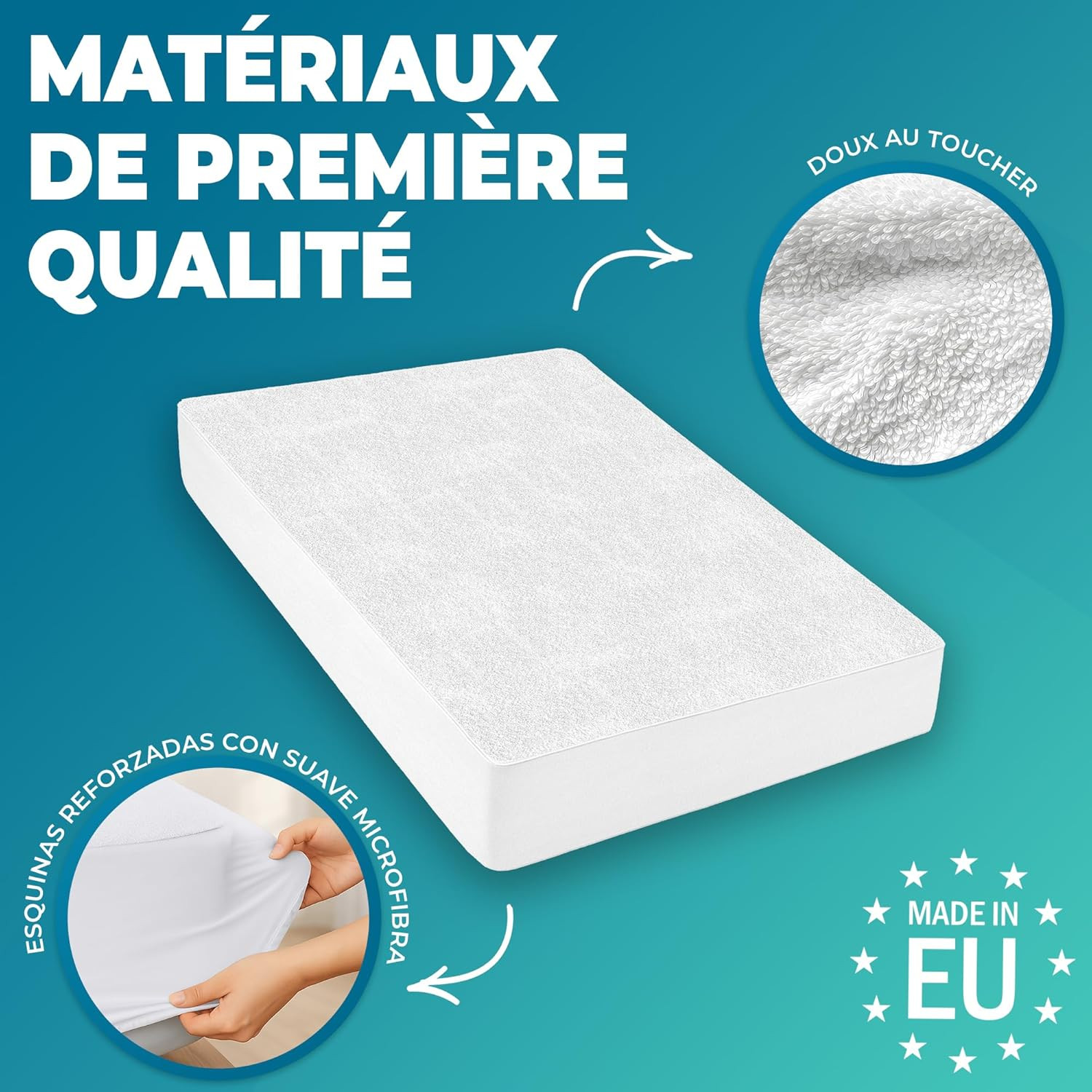Alèse imperméable 160x200 housse matelas coton absorbant lot de 2