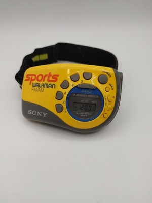 Sony SRF-M78 Sports Walkman Yellow Portable FM/AM Radio With Arm Band armband