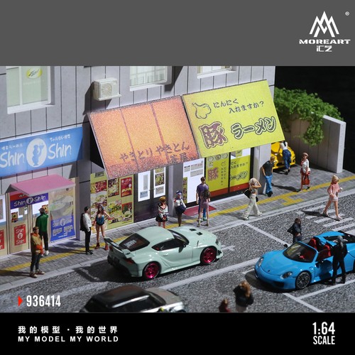 Diorama 1/64 Modellino Garage Illuminazione LED Città Strada Edifici Scena Espositore Modello - Foto 102 di 146