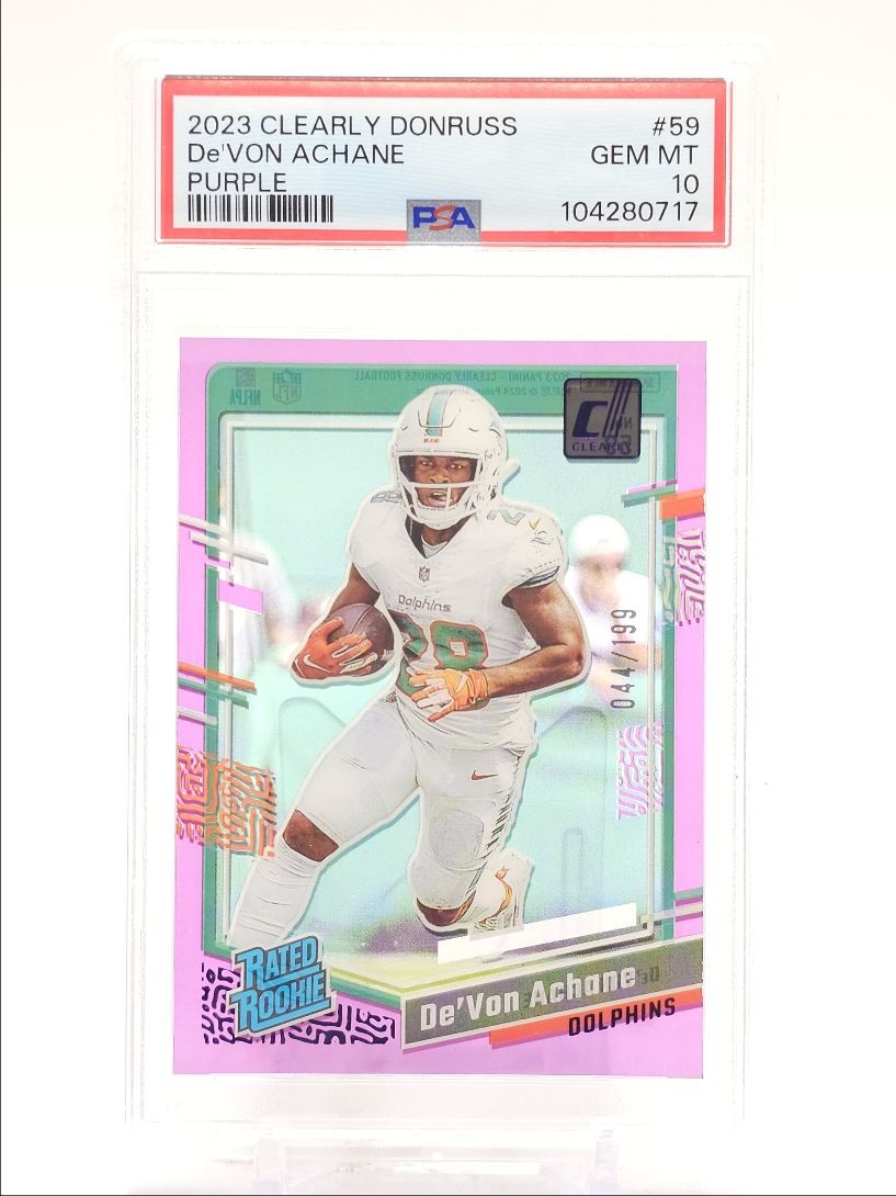 De'Von Achane Panini Clearly Donruss #59 Purple