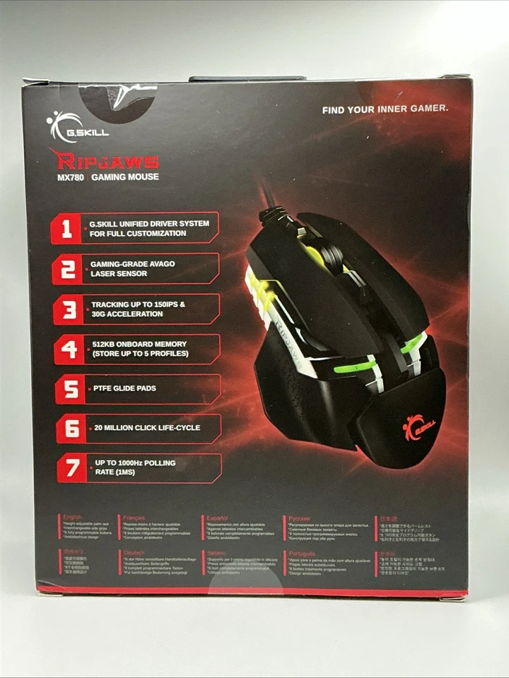 G.SKILL RIPJAWS MX780 Cutting Edge Ambidextrous RGB 8200 DPI Gaming Mouse /SO - Image 2 of 2