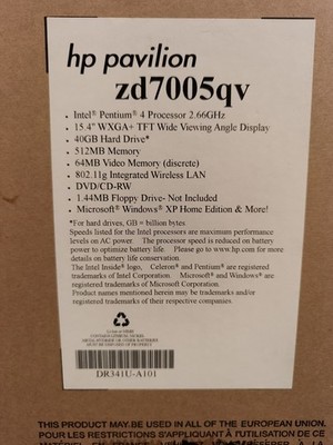 HP Pavilion zd7005qv Laptop 15.4  Intel Pentium 4 - BRAND NEW 2004 Vintage