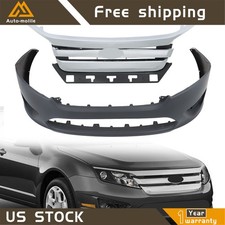 Fo1000650 Front Bumper Cover Grille With Chrome Trim For Ford Fusion 2010-2012