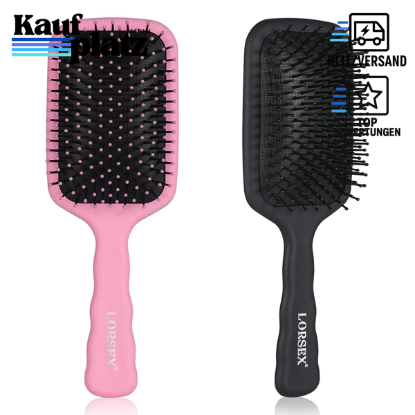 HaarbüRste Paddel 2 StüCk Rosa Schwarz Entwirren FüR Nasses Trockenes Haar-image