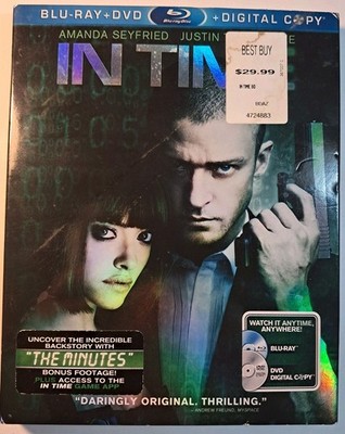 In Time - Blu-ray 2 Disc Set W / Slipcover Amanda Seyfried - Justin Timberlake