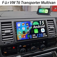 DAB+ 6+128GB Android Autoradio Apple Carplay GPS Für VW T6 Transporter Multivan