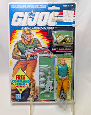 Vintage GI JOE Capt Grid Iron Figure Command RIng MOC 1989 ARAH New on card