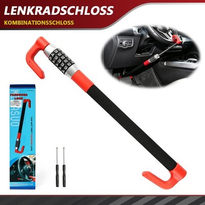 Pedalsperre Lenkradschloss Universal mit Zahlencode Auto Diebstahlsicherung Rot