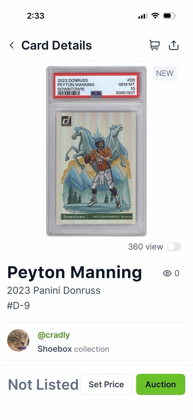 2023 Panini Donruss Optic Downtown Peyton Manning #D-9