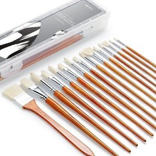 ARTIFY 15 pcs Oil Paint Brush Set