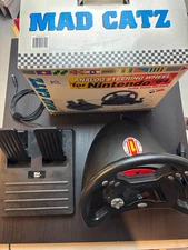 Mad Catz Racing Analog Steering Wheel and Pedals For N64 Black Vintage Clean Box