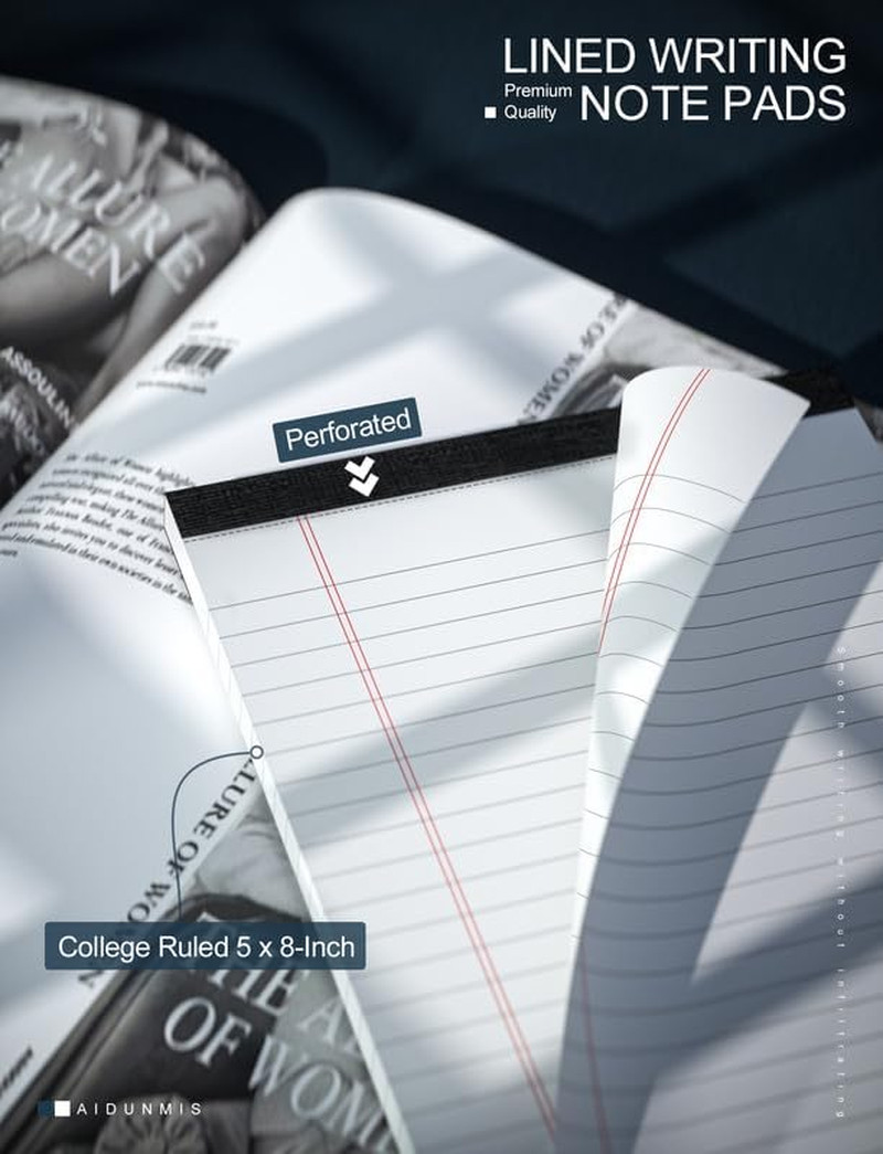 8 Pack Office Legal Pads 5X8" Lined Writing Note Pads 5X8 for Home Office Suppli