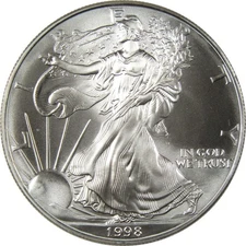 1998 American Silver Eagle Uncirculated Bullion $1 Coin