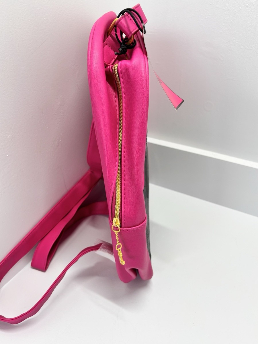NWT Juicy Couture Pink Faux Leather Black Sequin Backpack | eBay display picture 1