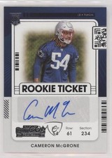 2021 Panini Contenders Rookie Ticket Cameron McGrone #224 Auto 0s55