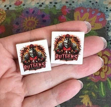 2 Piece College University RUTGERS Focal Beads DIY Jewelry Pens+ NEW