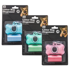 Dog Waste Bag Dispenser Plus Refill Roll - Green