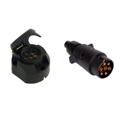7 PIN TOWING ELECTRICS PLUG & SOCKET 12N TYPE FOR CARAVAN / TRAILER LIGHTS