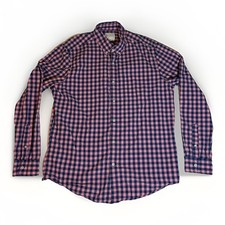 American Eagle pink & navy gingham button-up Men's multi striped Shirt
