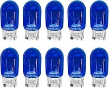 10PCS Car 7443 Bulb, T20 12V W21/5W Clear Glass Vehicle Stop Brake Color: Blue