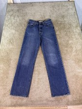 Levi's Premium Women  s Ribcage Straight Button Fly Jeans Blue Denim Size 29 F651