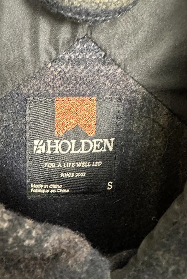 Chaqueta camisa Holden para hombre a cuadros mezcla de lana con botones talla pequeña Foto 2 de 4