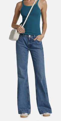 Re/Done Mid-Rise 70s Bell Bottom, Size 27 in Clean Moon Stoned NWT