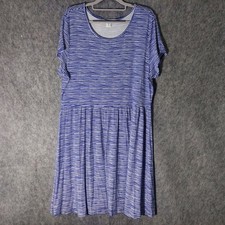 Old Navy Dress Women XL Blue Striped Short Sleeve T Shirt Casual Nautical Preppy