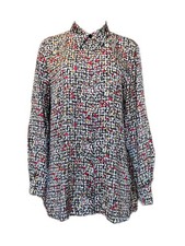Marina Rinaldi Women's Multicolor Bandiera Button Down Shirt Size 14W/23 NWT
