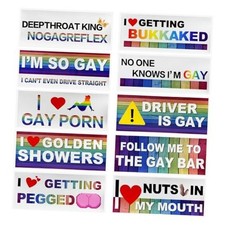 10PCS Bumper Decals Funny LGBT Stickers, Rainbow Bumper Prank Car Style 2