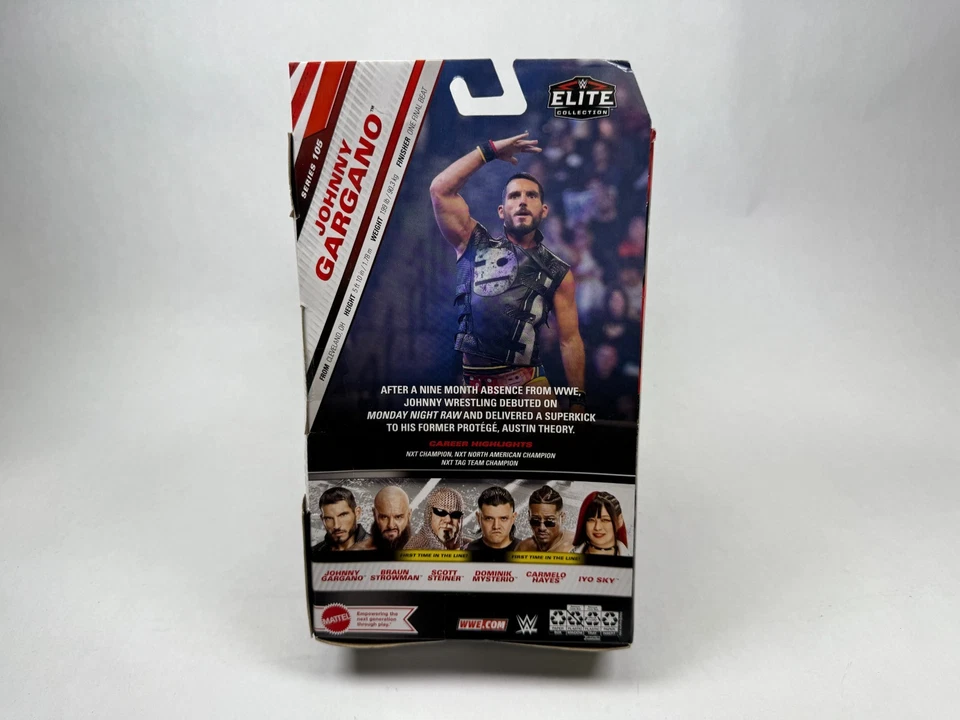 Boneco de ação Johnny Gargano WWE Mattel Elite Series 105 novo lutador de luta livre - Imagem 2 de 2