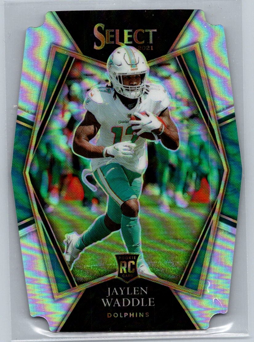 Jaylen Waddle 148 2021 Select RC Silver Prizm Die Cut Rookie Miami Dolphins Card