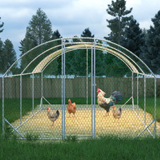 Large Chicken Coop Metal Chicken Run w/Waterproof And Anti-UV Cover, Dome Shap