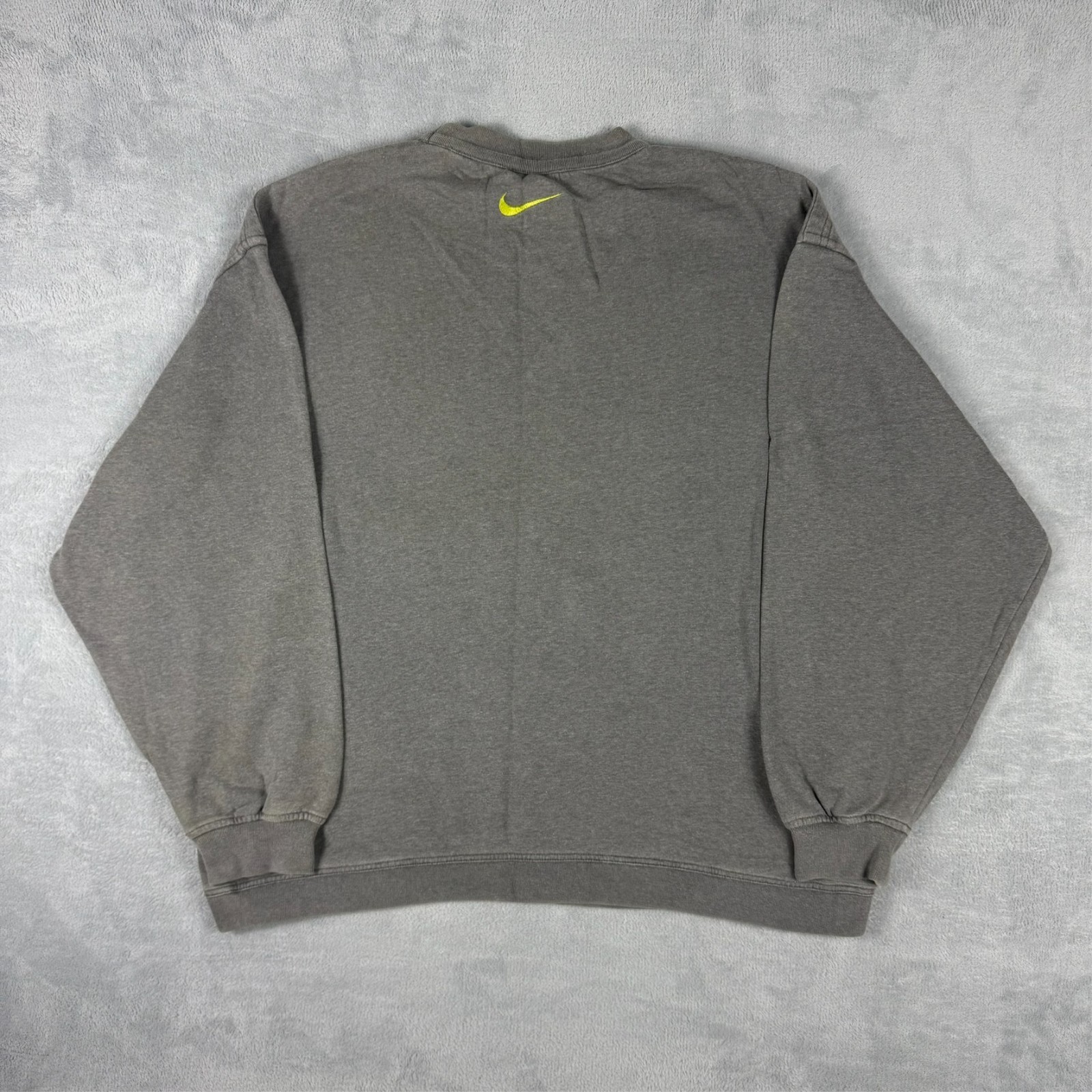 Vintage Nike 1990's Grey Big Swoosh Outline Oversized Large Pullover Sweatshirt image 8