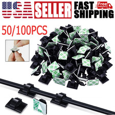 50/100Pcs Cable Clips Wire Holder Self-Adhesive Cord Management Organizer Clamp