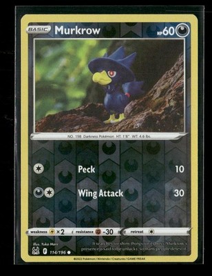 Murkrow Reverse Holo Common SWSH11: Lost Origin 114/196 LP