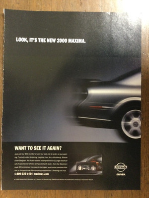 Misc 7073 Advertisement 2000 Nissan Maxima 1 page