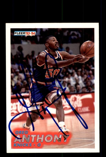 Signed Basketball Card Auto Greg Anthony 1993-94 Fleer #137 New York Knicks