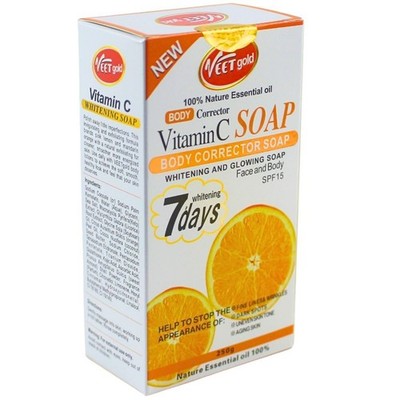 Veetgold Vitamin C Body Corrector Whitening & Glowing Soap With SPF15 For Face &