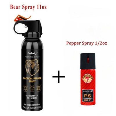 Feloiy Bear Spray Repellent Bear Deterrent 11oz W/ 1 Pack Free Peper Spray 1/2oz