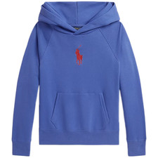 Polo Ralph Lauren Girls Teen Fleece Big Pony Terry Blue Hoodie Size XL Age 16