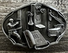 Vintage American Communications Industry - 1988 - Pewter Belt Buckle Made In USA