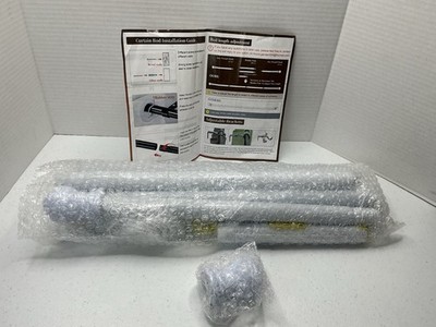 White Curtain Rod for Windows 28 to 88 Inches Adjustable 1 Inch Diameter