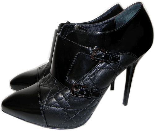 $1175 Christian Dior Pumps City Black Cannage Quilted Boots Buckle Booties 38- 7 - Picture 2 of 11